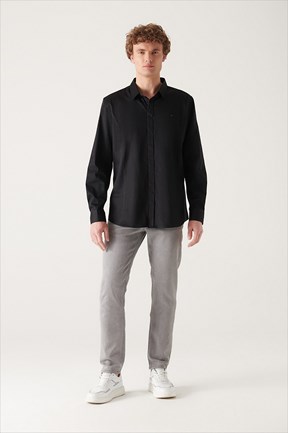 Avva Saten Gizli Patlı Slim Fit Gömlek
