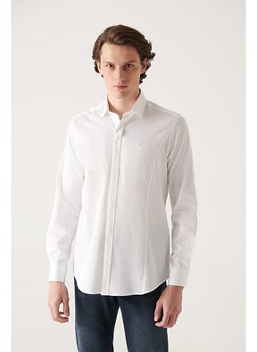 Avva Saten Gizli Patlı Slim Fit Gömlek