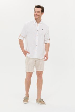 U.S. Polo Assn. Erkek Dokuma Capri Bermuda

