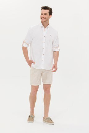 U.S. Polo Assn. Erkek Dokuma Capri Bermuda

