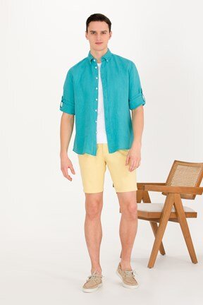 U.S. Polo Assn. Erkek Dokuma Capri Bermuda

