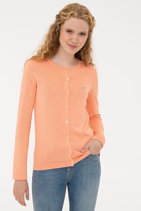 U.S. Polo Assn. Kadın Basic Bisiklet Yaka  Triko Hırka