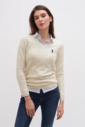 U.S. Polo Assn. Kadın Basic Triko Kazak