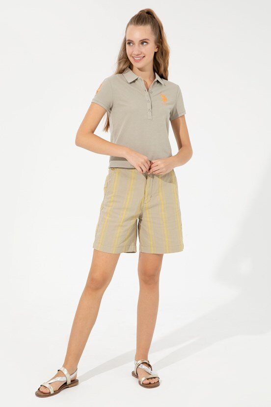U.S. Polo Assn. Kadın Dokuma Kapri Bermuda
