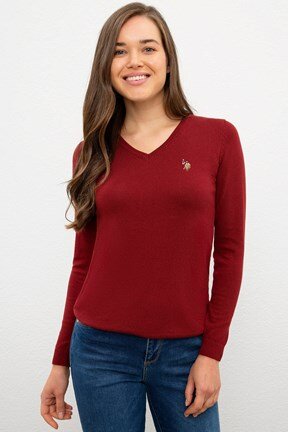 U.S. Polo Assn. Kadın Basic Triko Kazak