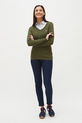 U.S. Polo Assn. Kadın Basic Triko Kazak