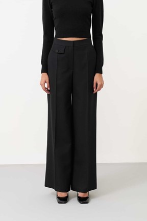 Roman Geniş Paça Yün Pantolon