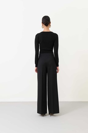 Roman Geniş Paça Yün Pantolon