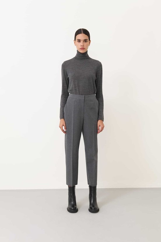 Roman Düz Paça Yün Pantolon