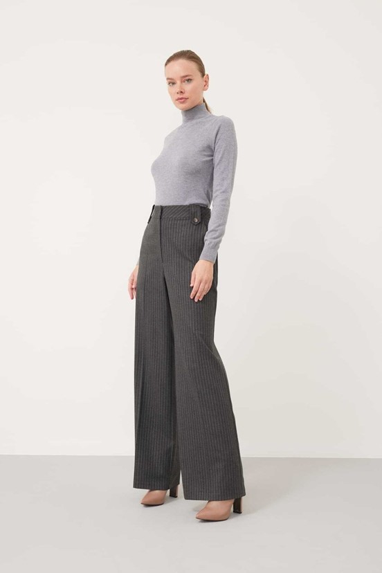 Roman Flanel Geniş Paça Pantolon 