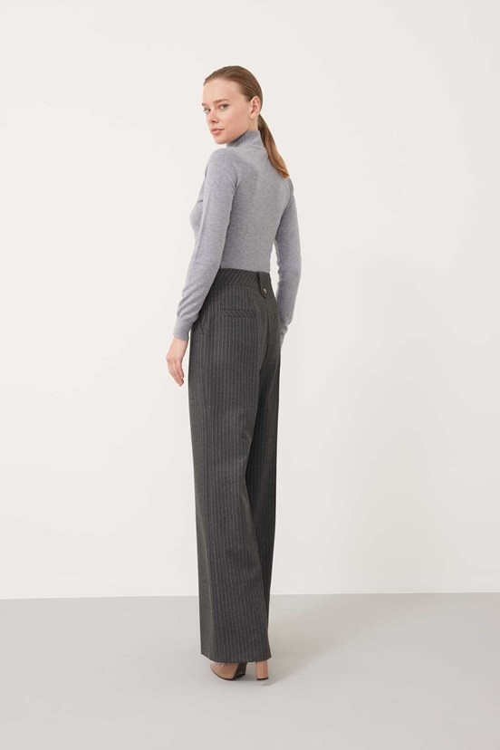 Roman Flanel Geniş Paça Pantolon 