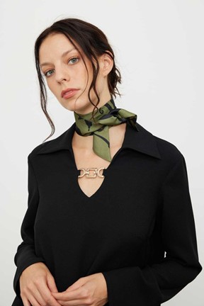 Roman Gold Aksesuarlı Crep Tunik