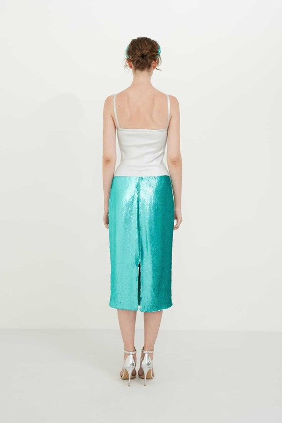 Roman İnce Askılı Varaklı Triko Büstiyer
