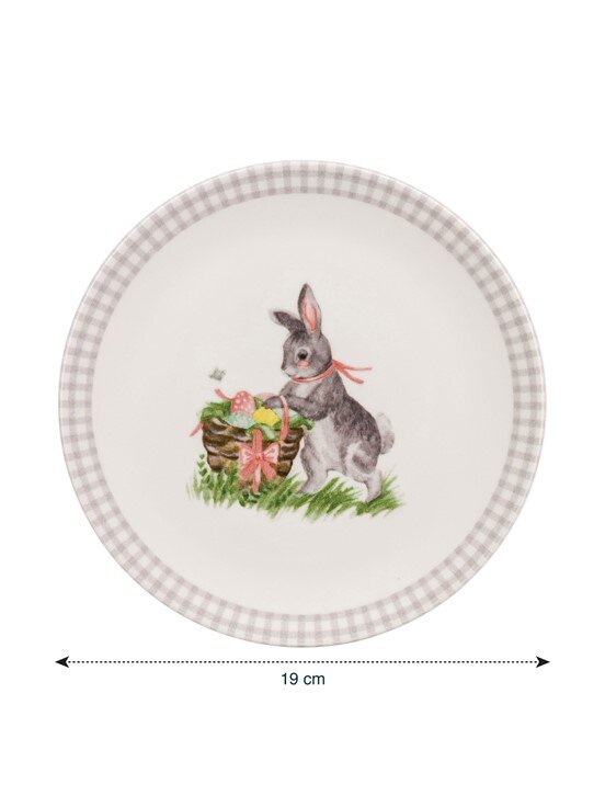 Tavşan Baskılı Seramik Pasta Tabağı 19 Cm KARIŞIK BASKILI