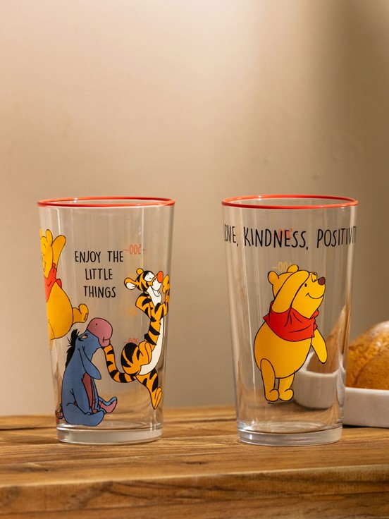 Winnie The Pooh Baskılı Cam Bardak 2'li 570 Ml KARIŞIK BASKILI