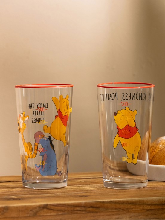 Winnie The Pooh Baskılı Cam Bardak 2'li 570 Ml KARIŞIK BASKILI