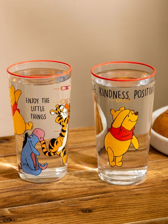Winnie The Pooh Baskılı Cam Bardak 2'li 570 Ml KARIŞIK BASKILI
