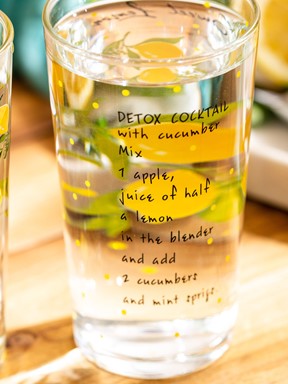 Yazı Baskılı Cam Bardak 2'li 570 Ml KARIŞIK BASKILI