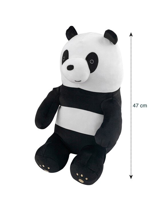 We Bare Bears Figürlü İç Dolgulu Bebek Kırlent 50 cm SİYAH BASKILI