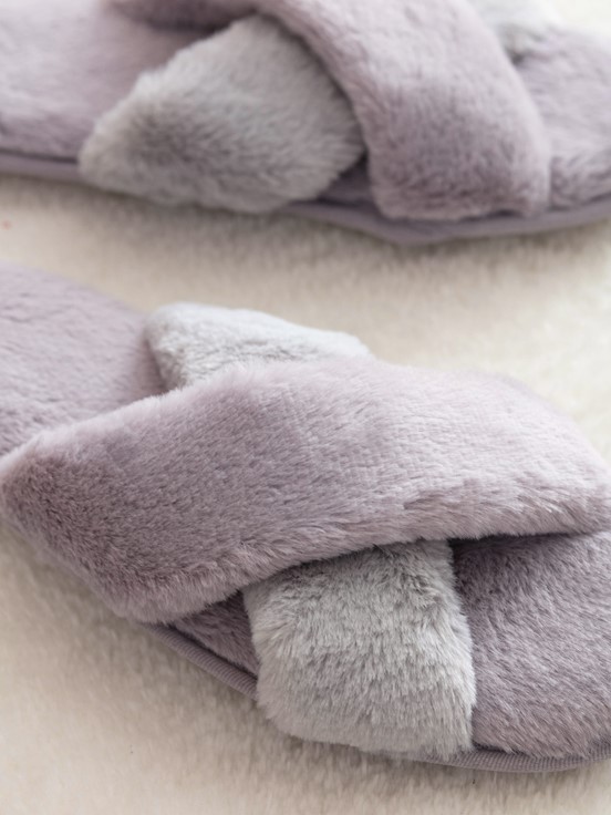 Çapraz Bantlı Kadın Ev Terliği LİLA