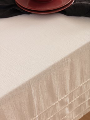 Çizgi Desenli Masa Örtüsü 150x200 Cm EKRU