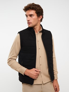 Slim Fit Dik Yaka Erkek Yelek LACİVERT