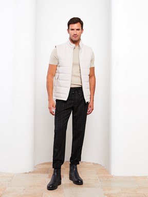 Slim Fit Dik Yaka Erkek Yelek LACİVERT
