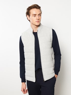Slim Fit Dik Yaka Erkek Yelek LACİVERT