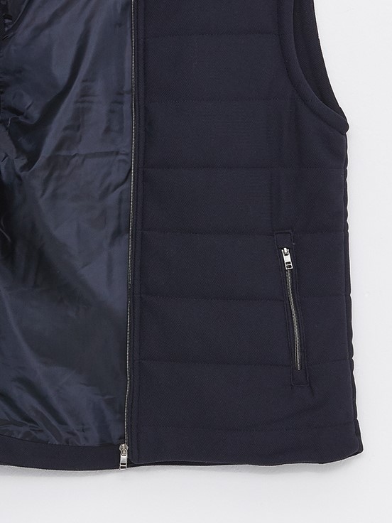 Slim Fit Dik Yaka Erkek Yelek LACİVERT
