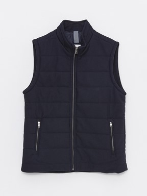 Slim Fit Dik Yaka Erkek Yelek LACİVERT