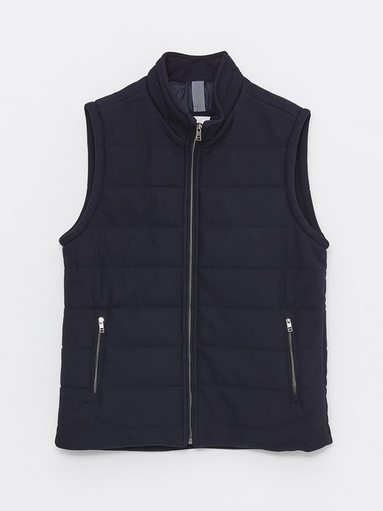Slim Fit Dik Yaka Erkek Yelek LACİVERT