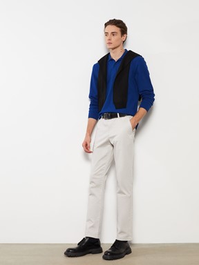 LCW CLASSIC Slim Fit Gabardin Erkek Chino Pantolon BEJ