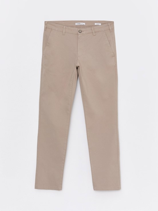 LCW CLASSIC Slim Fit Gabardin Erkek Chino Pantolon BEJ