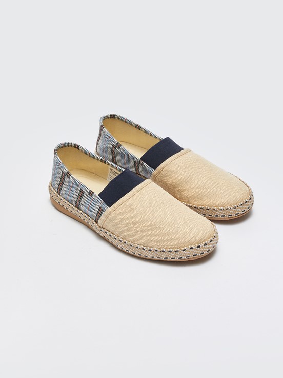 Desenli Erkek Espadril Ayakkabı BEJ