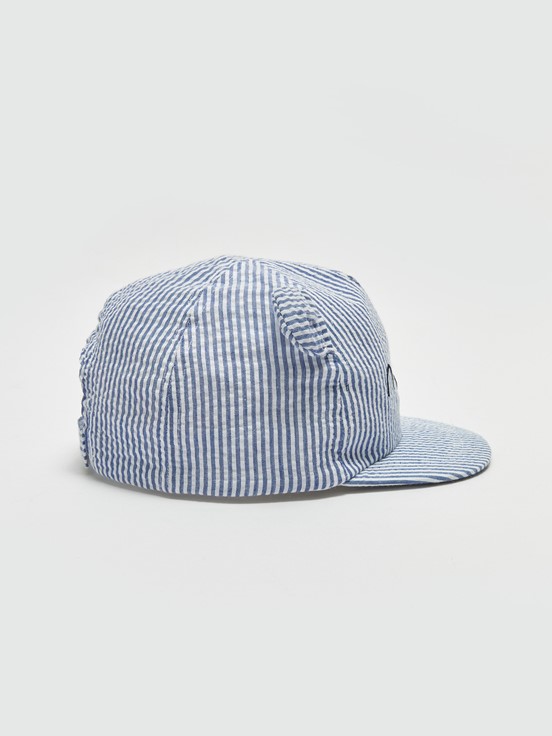 Çizgili Erkek Bebek Şapka MAVİ ÇİZGİLİ