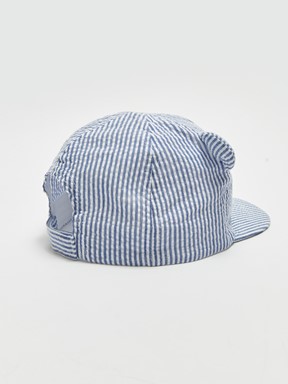 Çizgili Erkek Bebek Şapka MAVİ ÇİZGİLİ