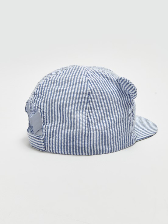 Çizgili Erkek Bebek Şapka MAVİ ÇİZGİLİ