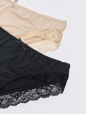 LCW DREAM Dantel Detaylı Bikini Külot 2'li Paket TEN PEMBESİ