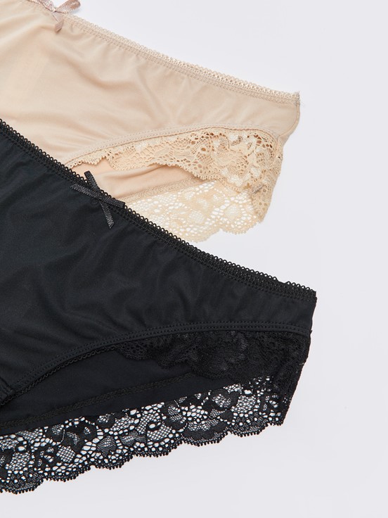 LCW DREAM Dantel Detaylı Bikini Külot 2'li Paket TEN PEMBESİ
