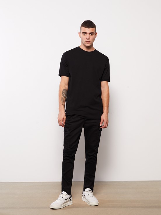 Slim Fit Erkek Kargo Pantolon SİYAH