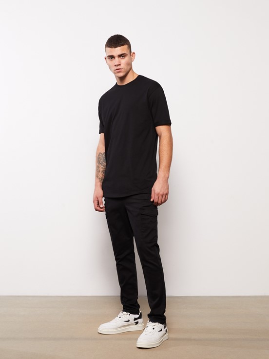 Slim Fit Erkek Kargo Pantolon SİYAH