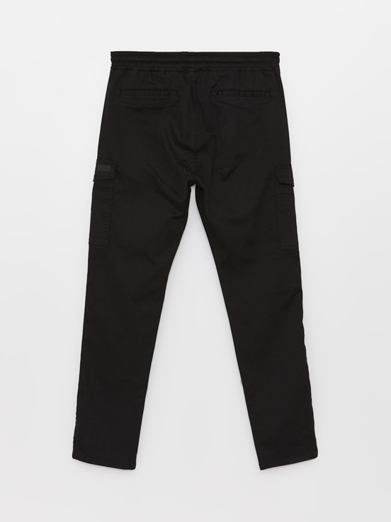 Slim Fit Erkek Kargo Pantolon SİYAH