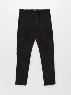 Slim Fit Erkek Kargo Pantolon SİYAH