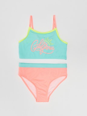 Baskılı Kız Çocuk Bikini SU MAVİSİ