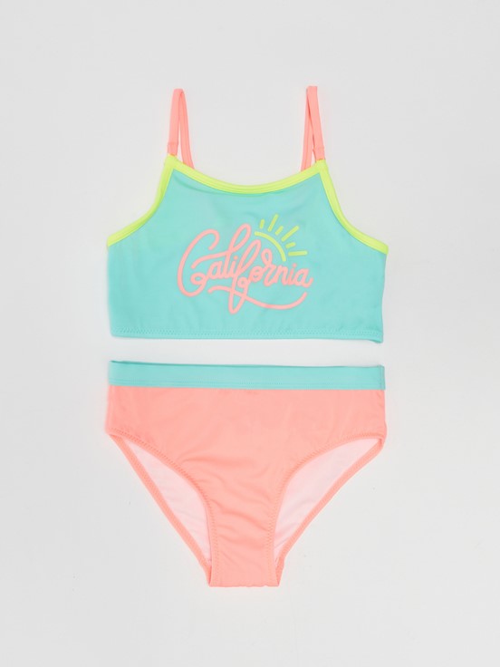 Baskılı Kız Çocuk Bikini SU MAVİSİ