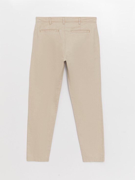 LCW CASUAL Standart Kalıp Keten Görünümlü Erkek Pantolon BEJ