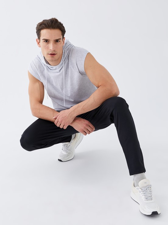 LCW SPORTS Slim Fit Erkek Spor Eşofman Altı YENİ SİYAH