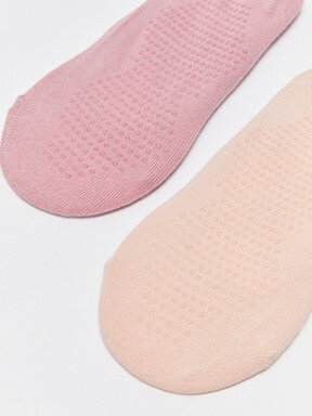 Düz Kaydırmaz Tabanlı Kadın Yoga ve Pilates Çorabı 2'li Paket MAT LİLA
