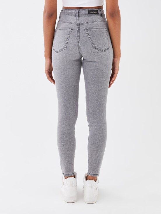Süper Skinny Düz Kadın Jean Pantolon GRİ RODEO