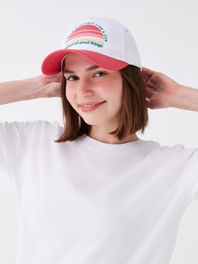 Nakışlı Kadın Kep Şapka OPTİK BEYAZ